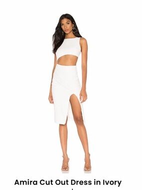 Superdown Amira Cut Out Dress in Ivory Size XS